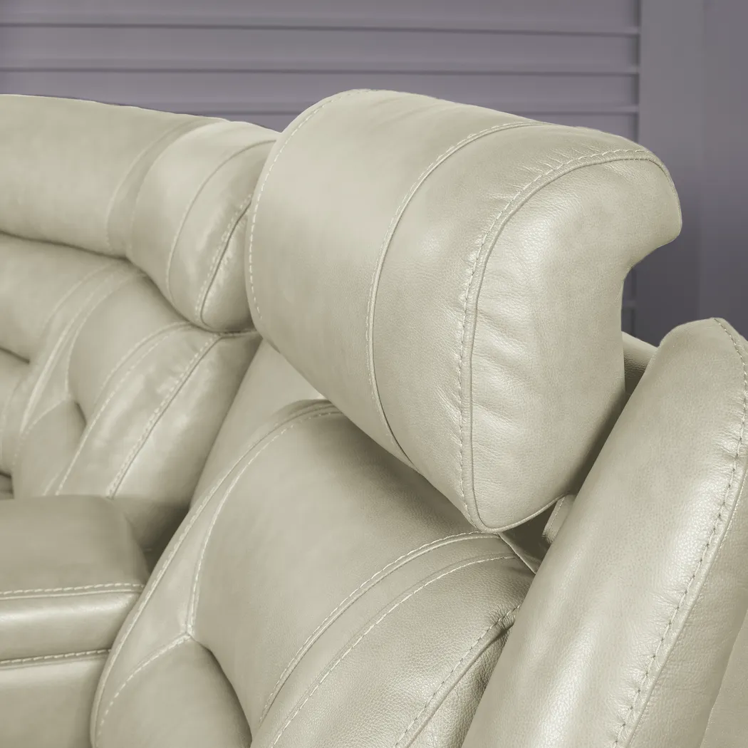Santarelli Beige Leather 3 Pc Power Reclining Sectional - Thumbnail - Image 5