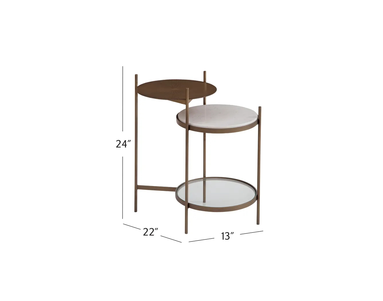 Santiam Gold Accent Table - Thumbnail - Image 3