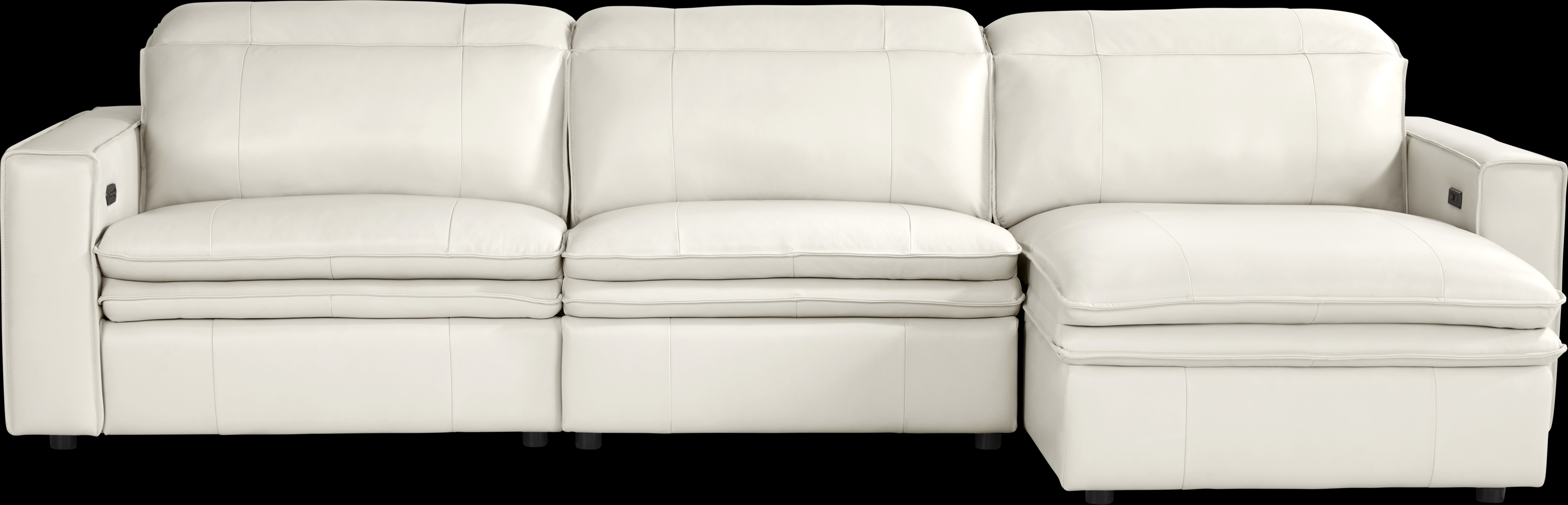 Santorini Ice Leather 3 Pc Dual Power Reclining Sectional - Thumbnail - Image 3
