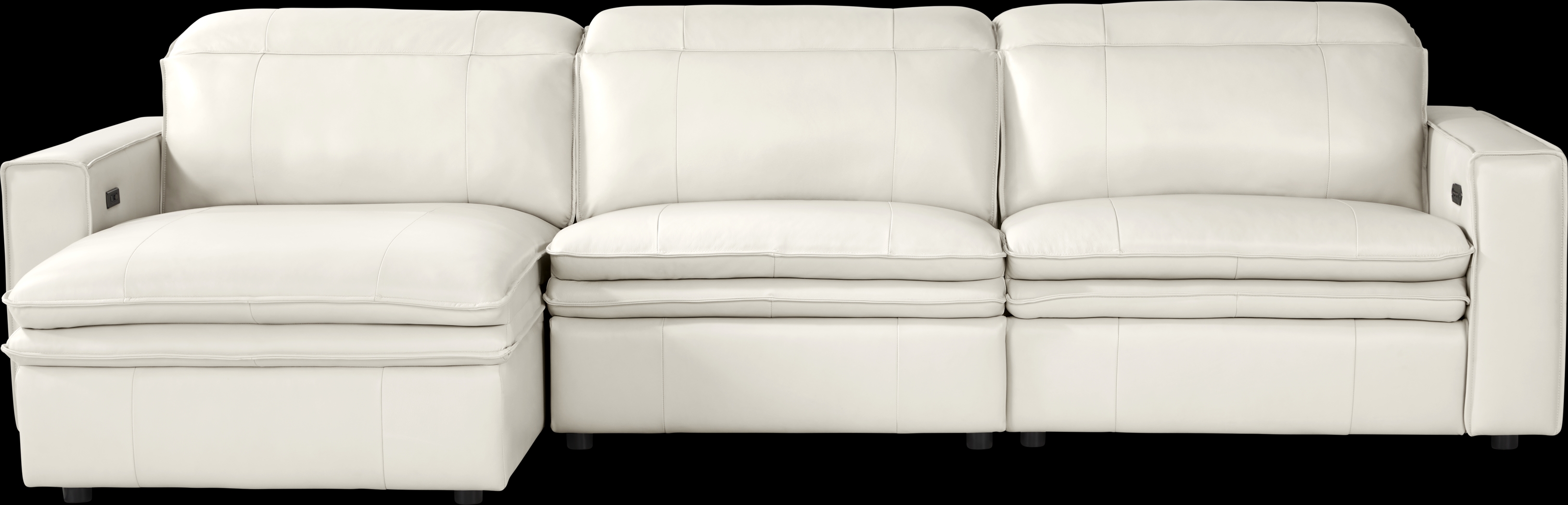 Santorini Ice Leather 3 Pc Dual Power Reclining Sectional - Thumbnail - Image 3