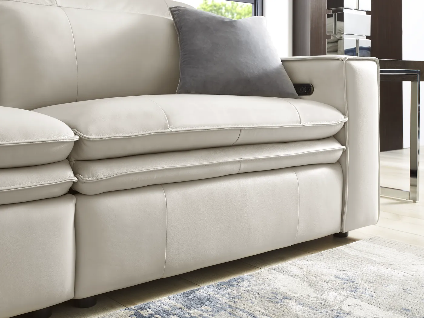 Santorini Ice Leather 3 Pc Dual Power Reclining Sectional - Image 10
