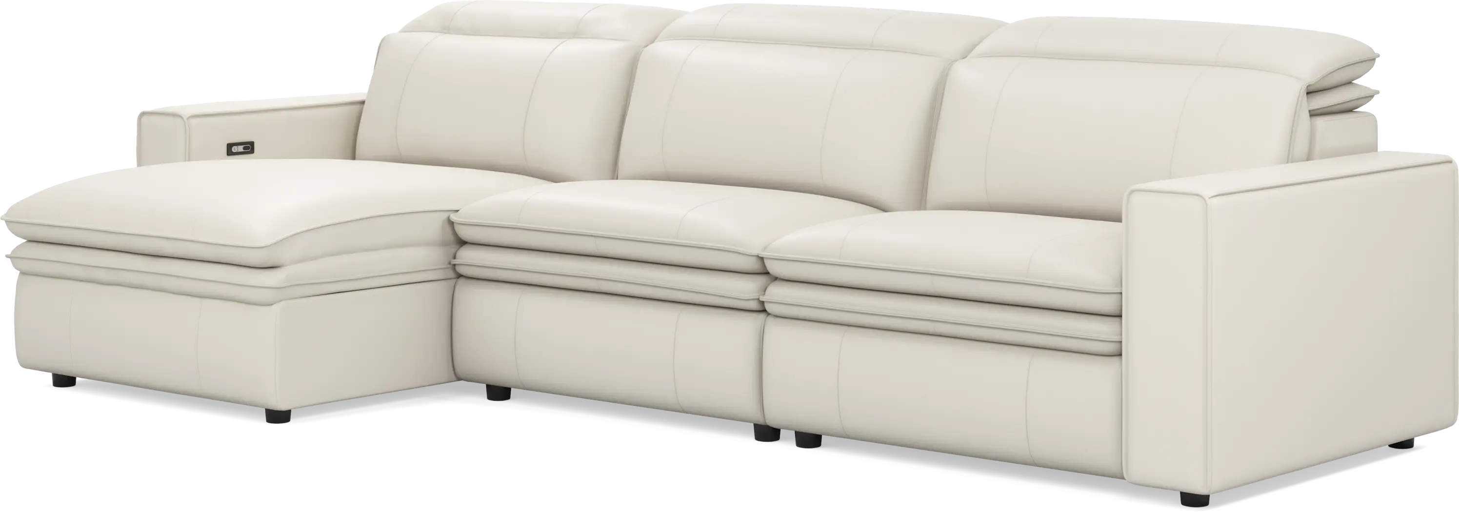 Santorini Ice Leather 3 Pc Dual Power Reclining Sectional - Thumbnail - Image 4