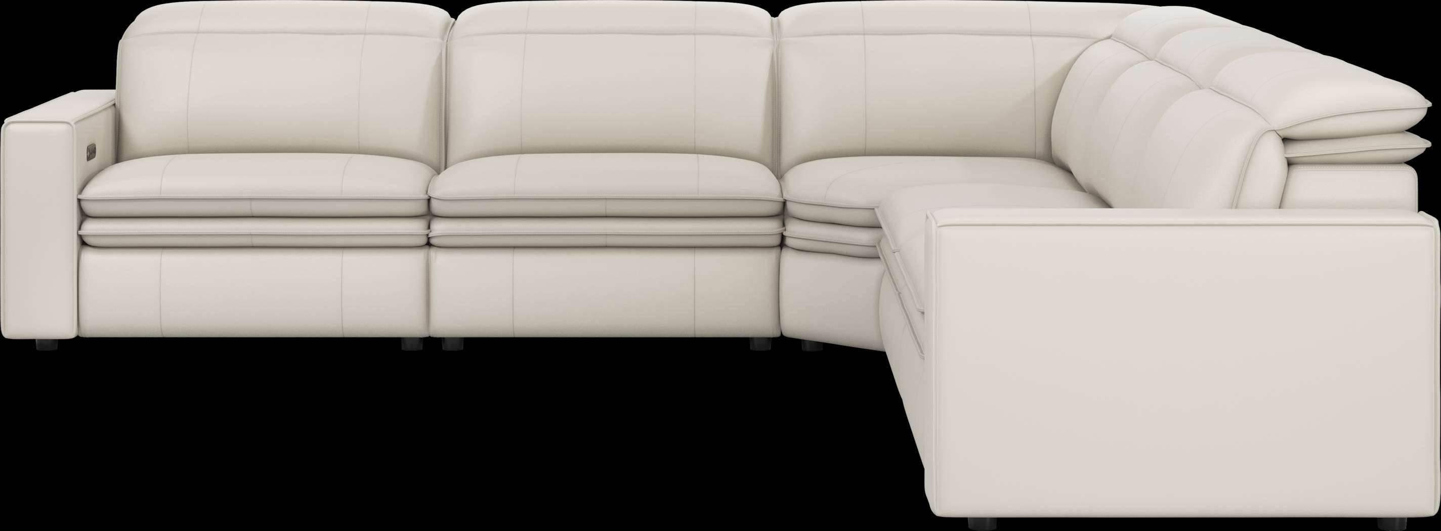 Santorini Ice Leather 5 Pc Dual Power Reclining Sectional - Thumbnail - Image 3