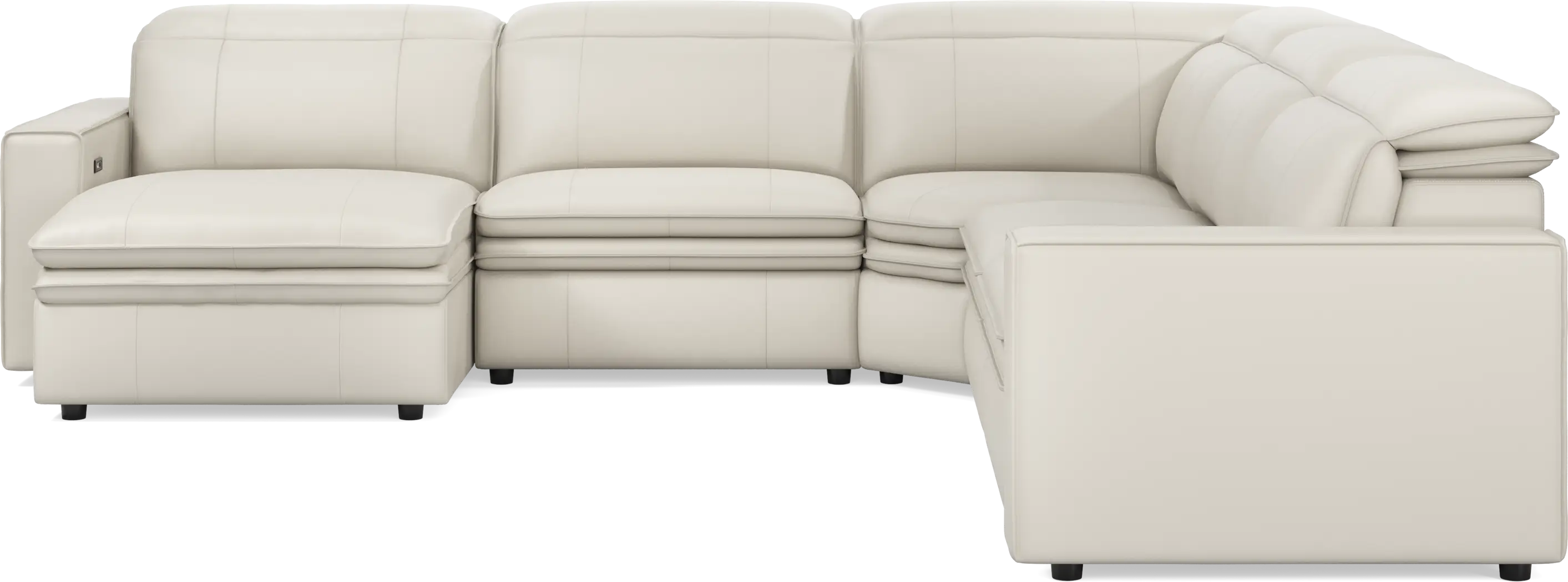 Santorini Ice Leather 5 Pc Dual Power Reclining Sectional - Thumbnail - Image 2
