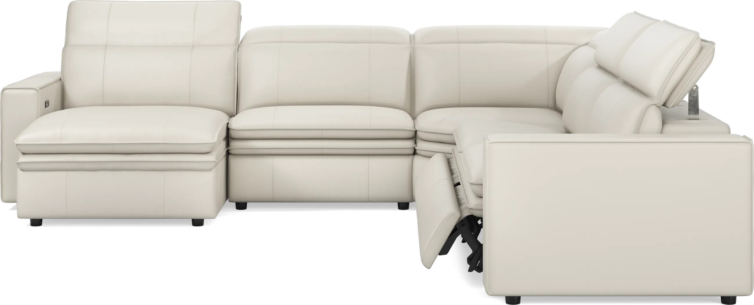 Santorini Ice Leather 5 Pc Dual Power Reclining Sectional - Thumbnail - Image 3