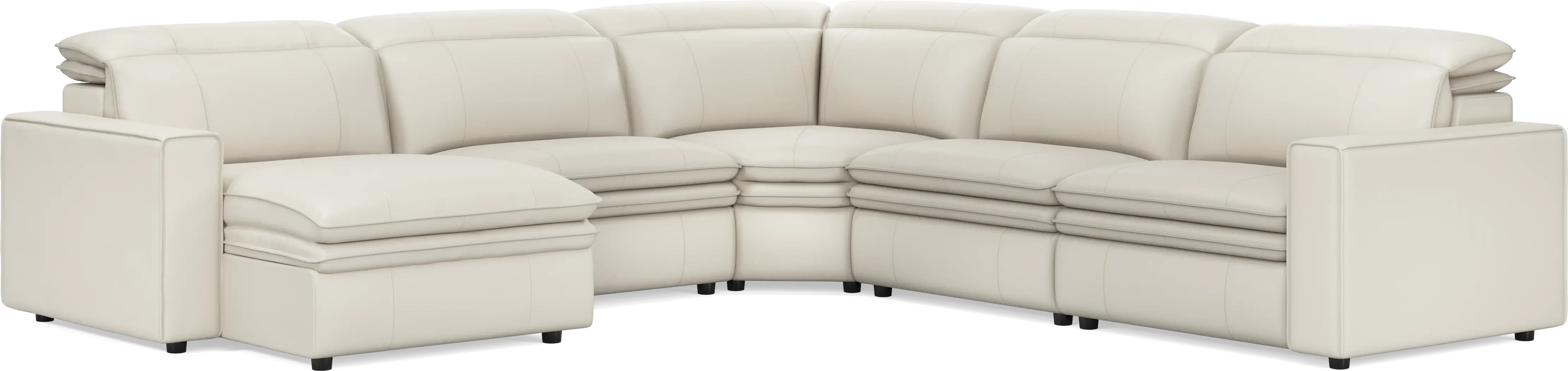 Santorini Ice Leather 5 Pc Dual Power Reclining Sectional - Thumbnail - Image 4
