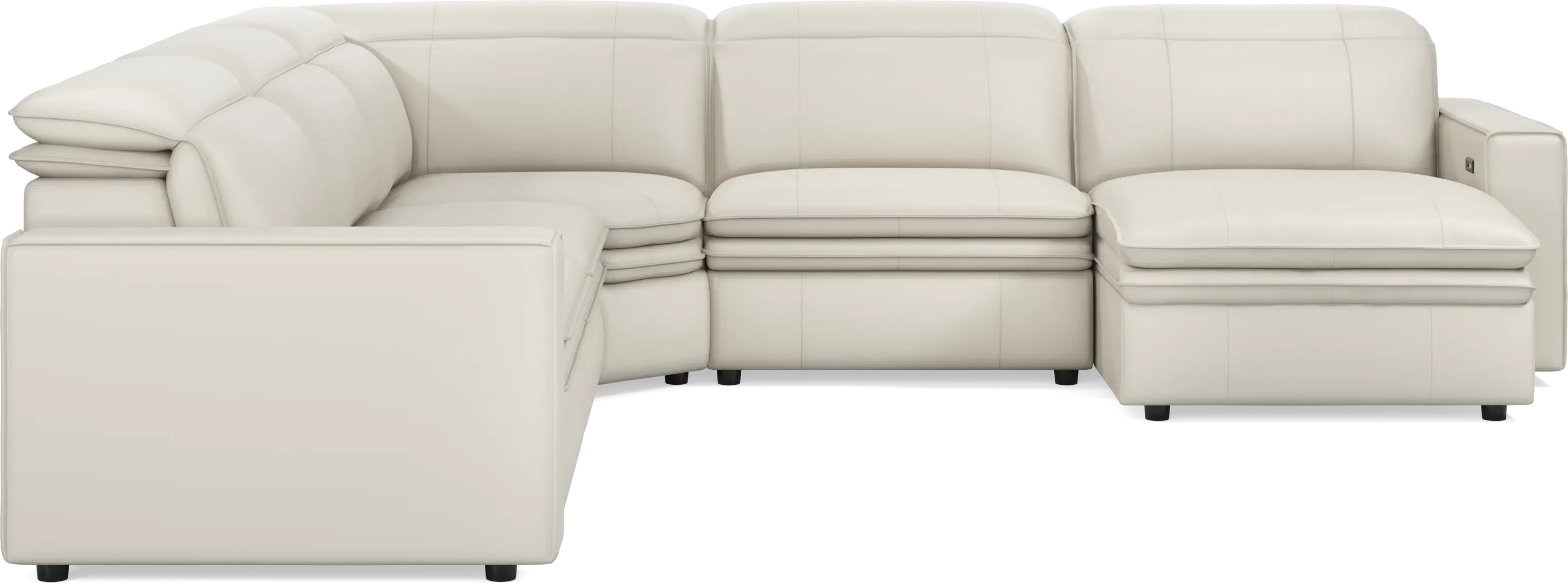 Santorini Ice Leather 5 Pc Dual Power Reclining Sectional - Thumbnail - Image 2