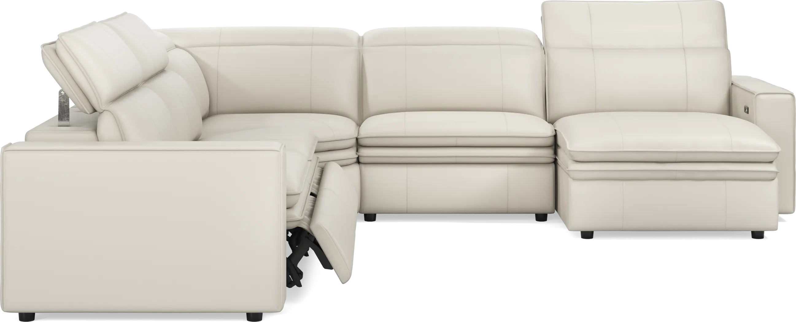 Santorini Ice Leather 5 Pc Dual Power Reclining Sectional - Thumbnail - Image 3