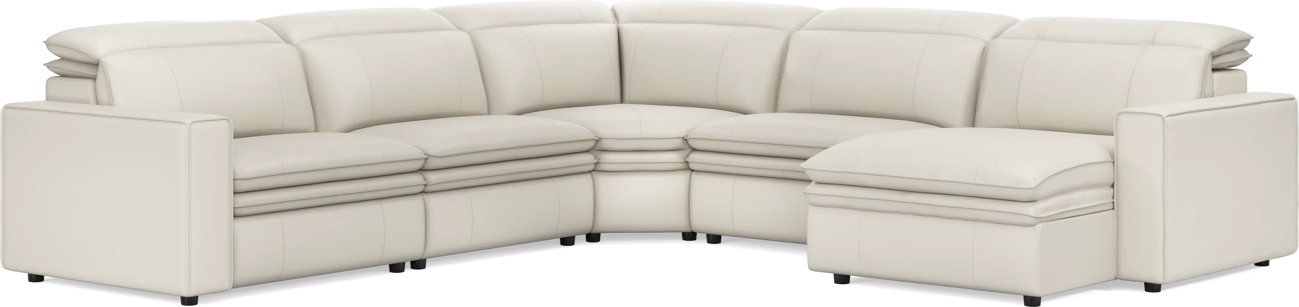 Santorini Ice Leather 5 Pc Dual Power Reclining Sectional - Thumbnail - Image 4