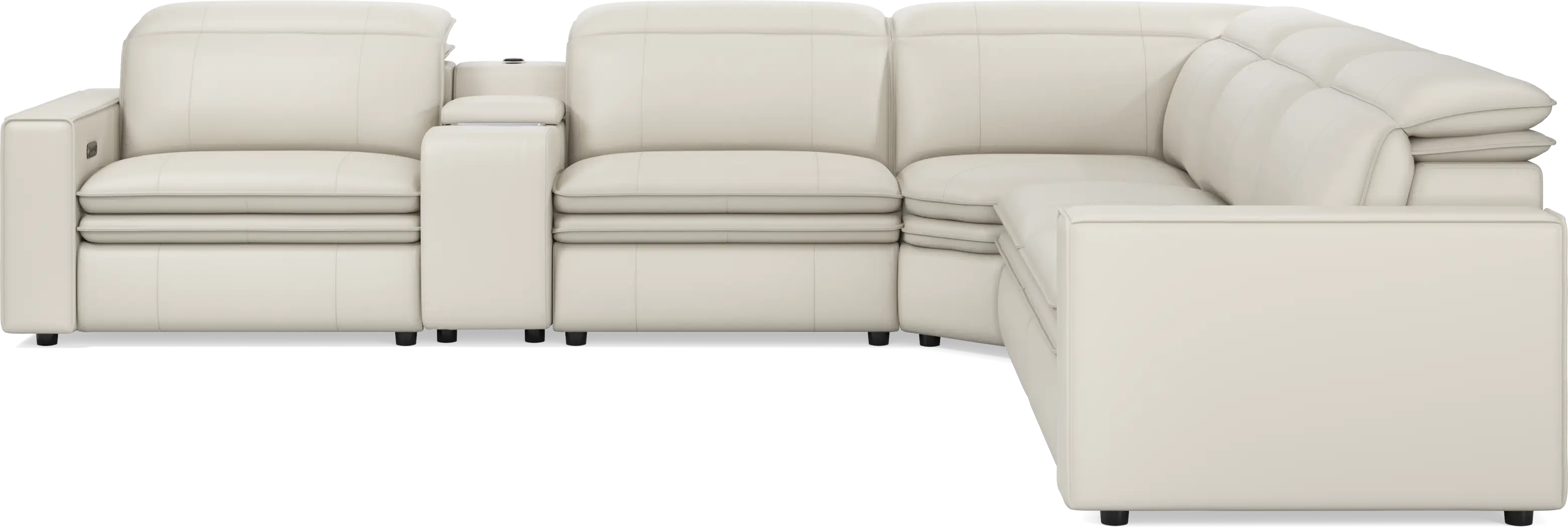 Santorini Ice Leather 6 Pc Dual Power Reclining Sectional - Thumbnail - Image 4
