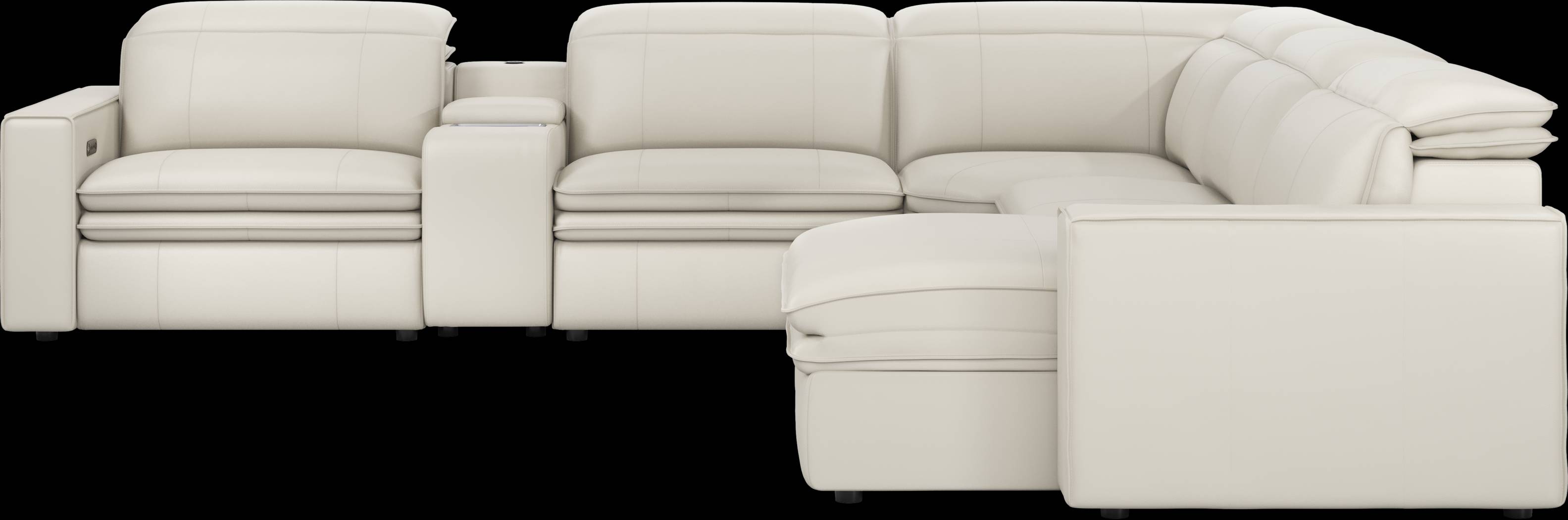 Santorini Ice Leather 6 Pc Dual Power Reclining Sectional - Thumbnail - Image 3