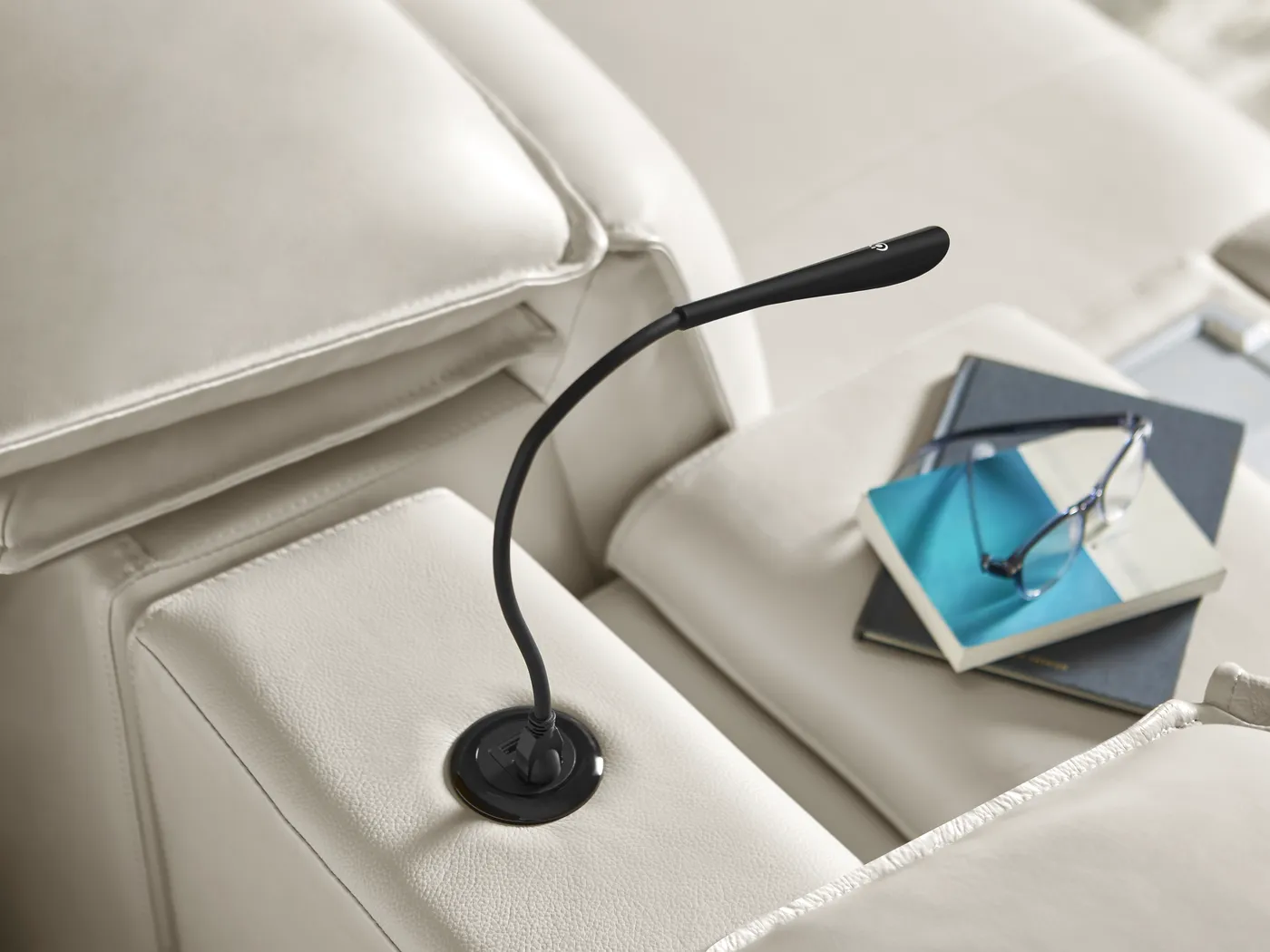 Santorini White Leather 9 Pc Dual Power Reclining Sectional Living Room - Thumbnail - Image 12