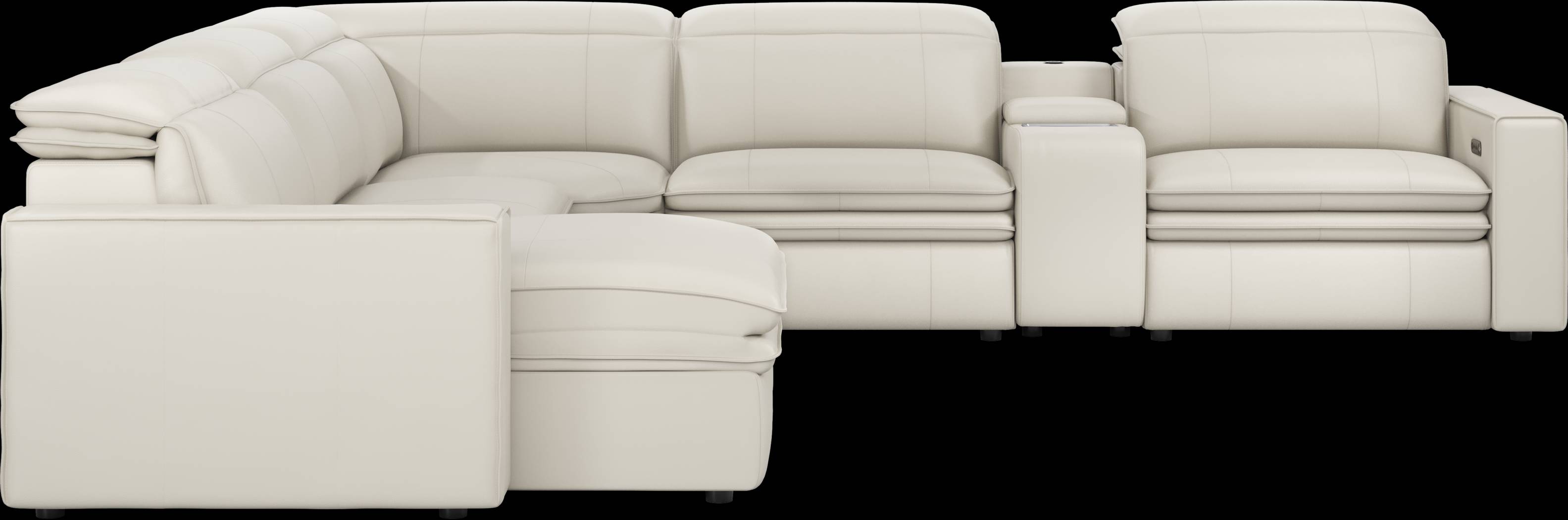 Santorini Ice Leather 6 Pc Dual Power Reclining Sectional - Thumbnail - Image 3