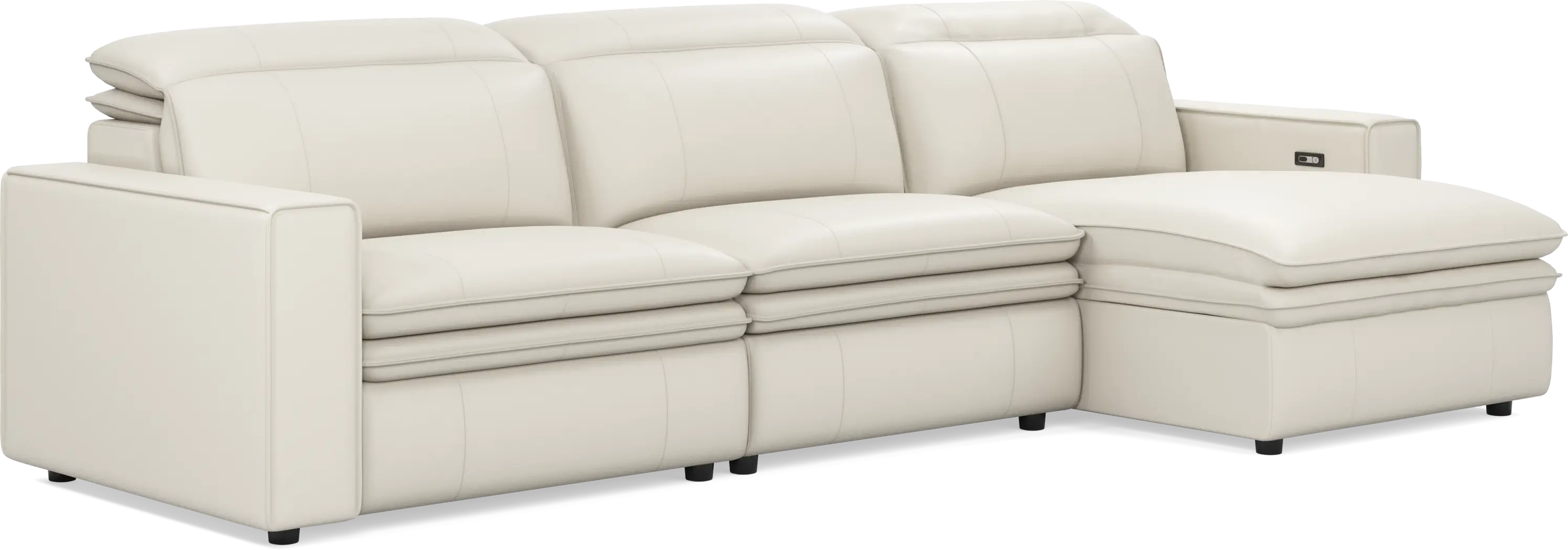 Santorini Ice Leather 3 Pc Dual Power Reclining Sectional - Thumbnail - Image 4