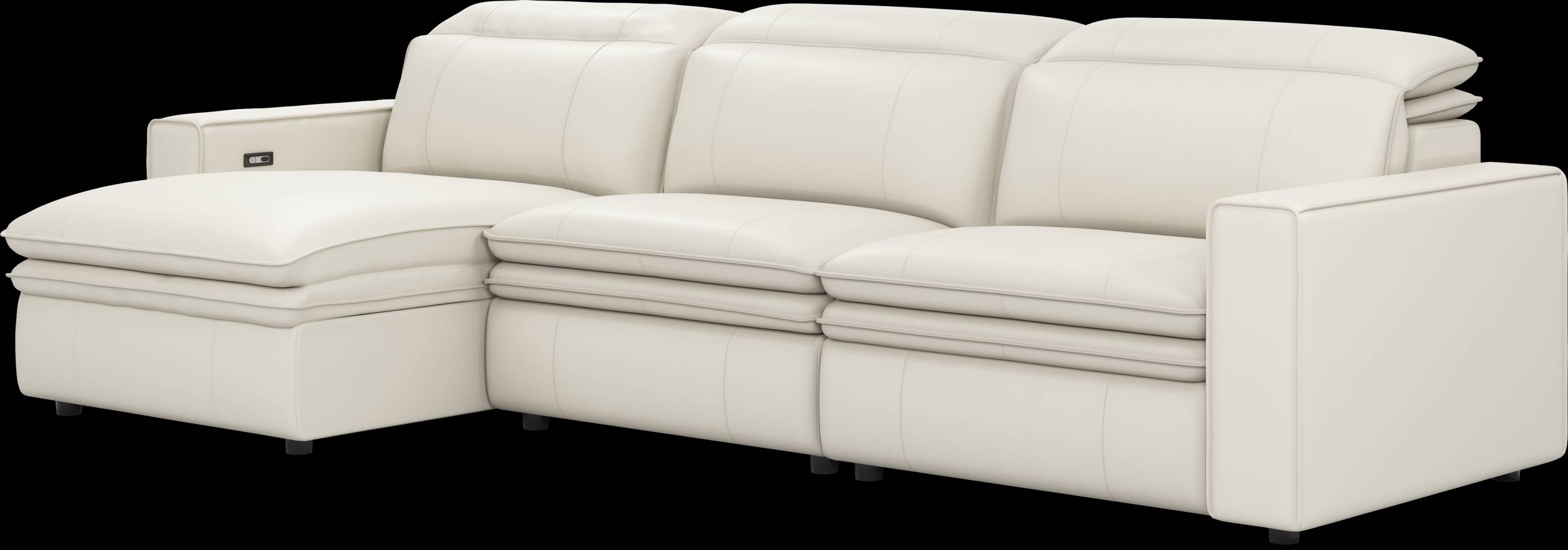 Santorini Ice Leather 3 Pc Dual Power Reclining Sectional - Thumbnail - Image 4