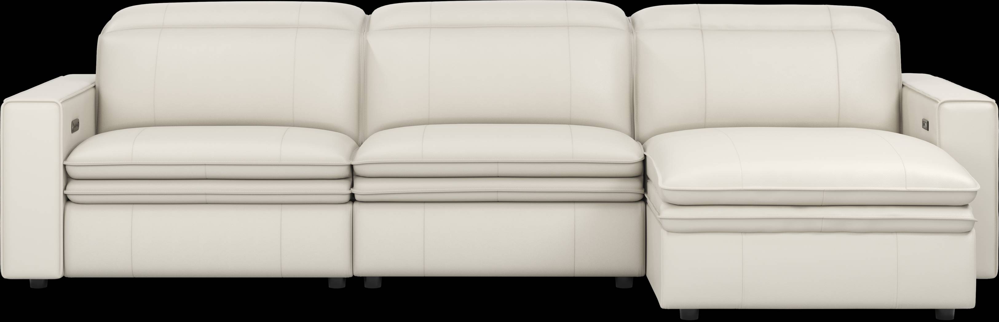 Santorini Ice Leather 3 Pc Dual Power Reclining Sectional - Thumbnail - Image 1
