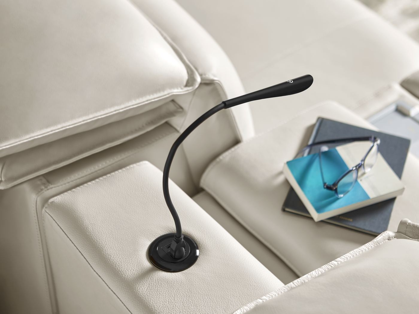 Santorini White Leather 9 Pc Dual Power Reclining Sectional Living Room - Thumbnail - Image 12