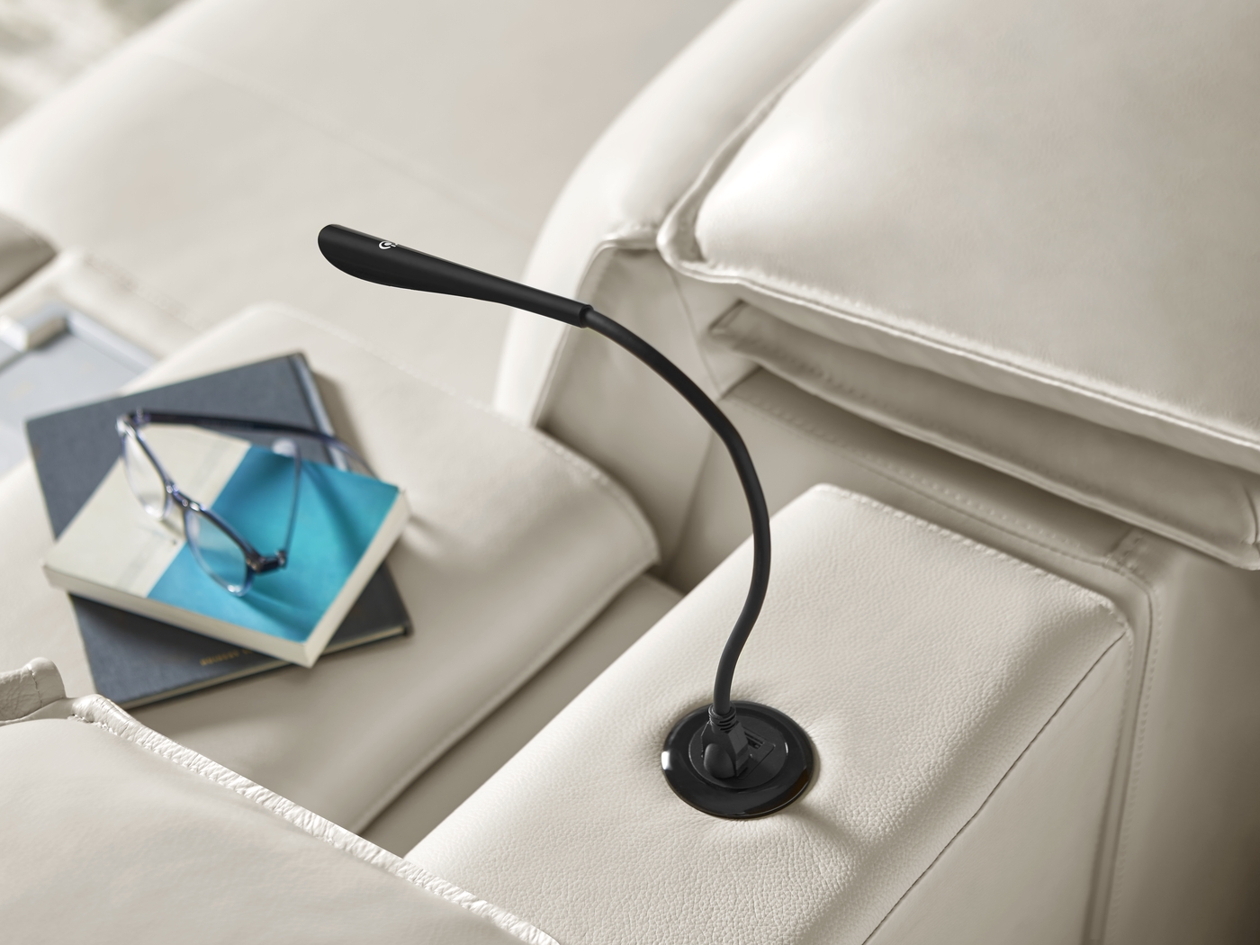 Santorini White Leather 9 Pc Dual Power Reclining Sectional Living Room - Thumbnail - Image 12