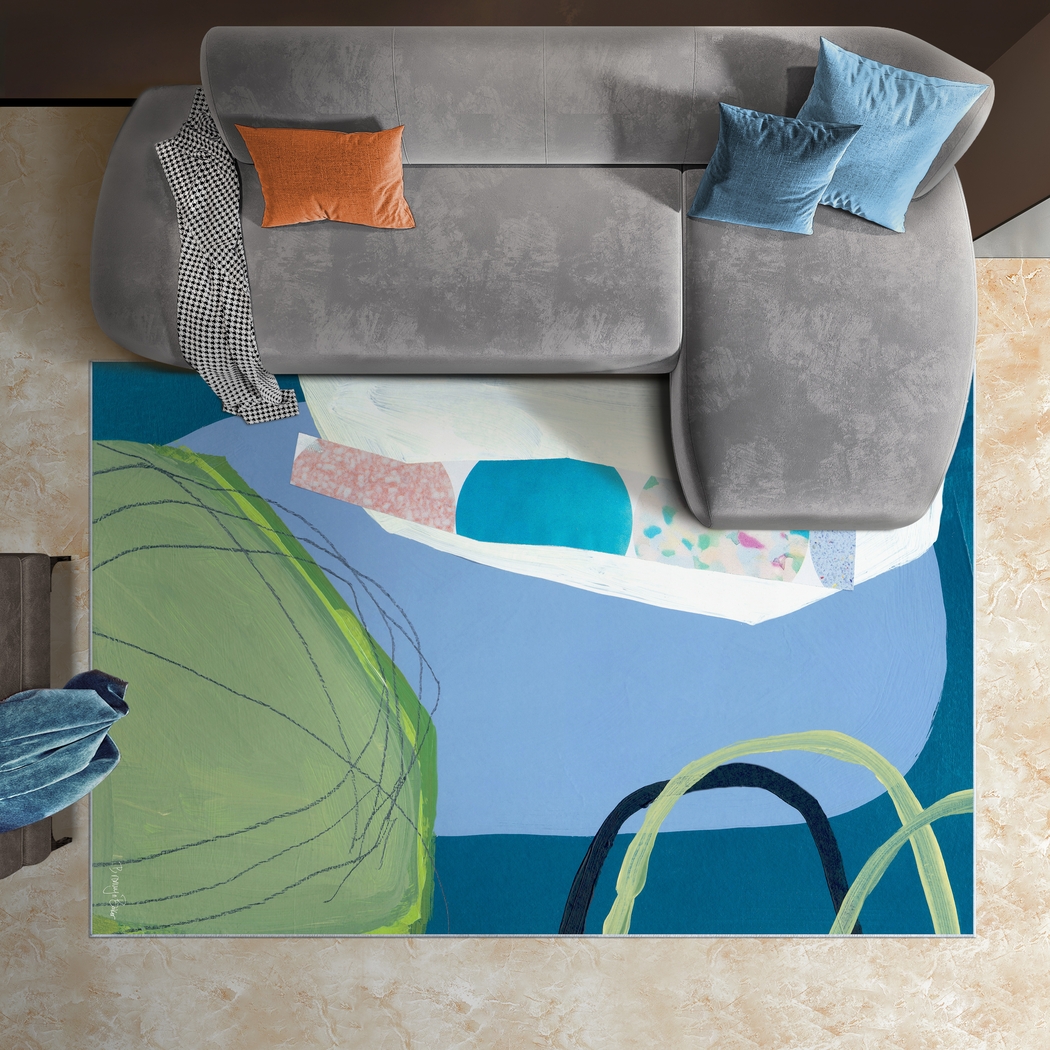 Saphir Blue 5' x 7'7 Rug - Thumbnail - Image 2