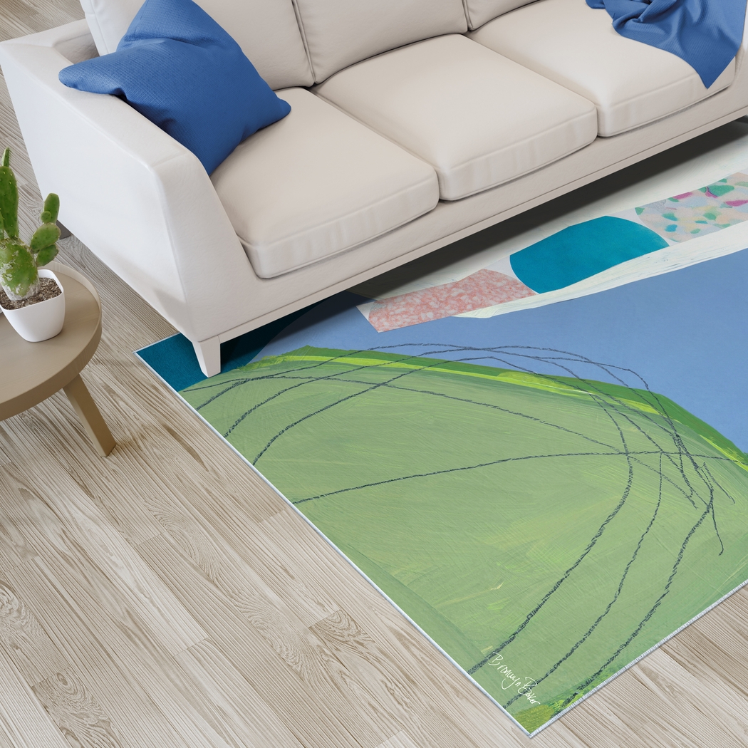 Saphir Blue 5' x 7'7 Rug - Thumbnail - Image 3