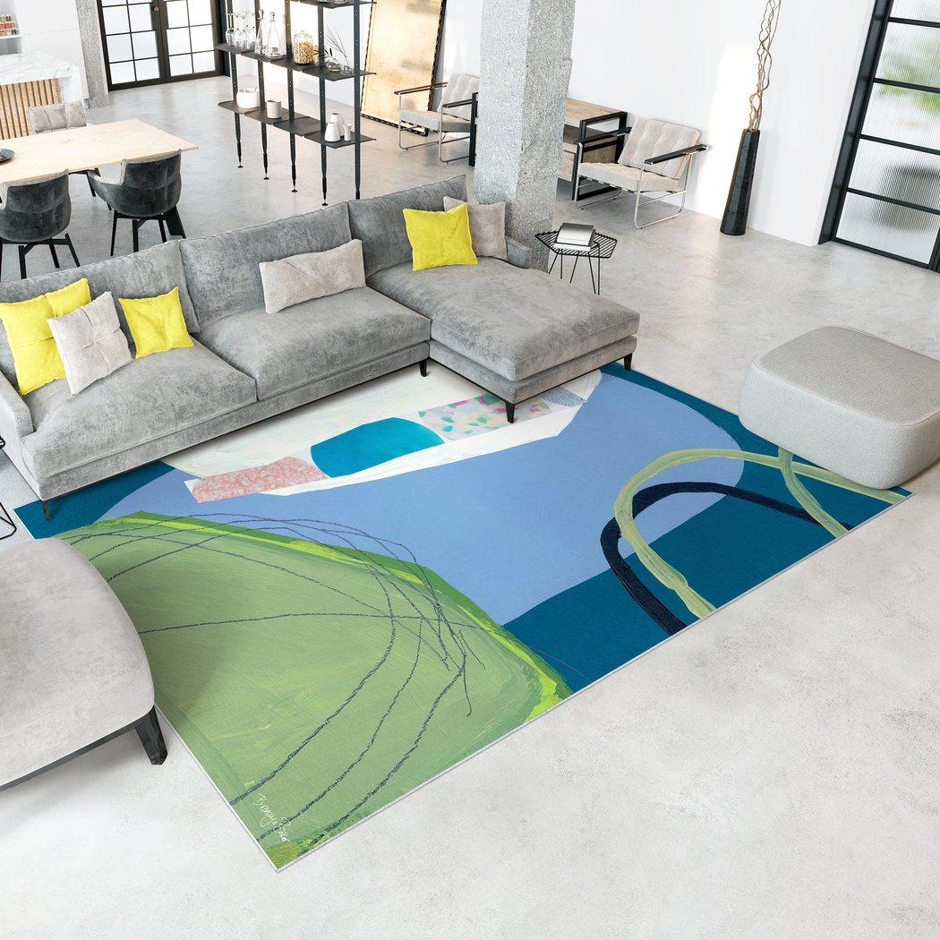 Saphir Blue 7'7 x 10'5 Rug - Thumbnail - Image 2