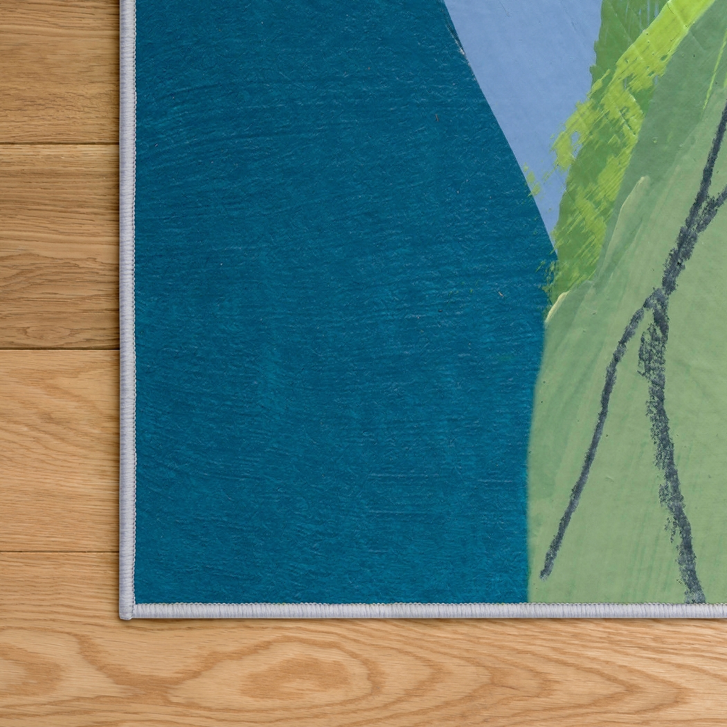 Saphir Blue 7'7 x 10'5 Rug - Thumbnail - Image 4