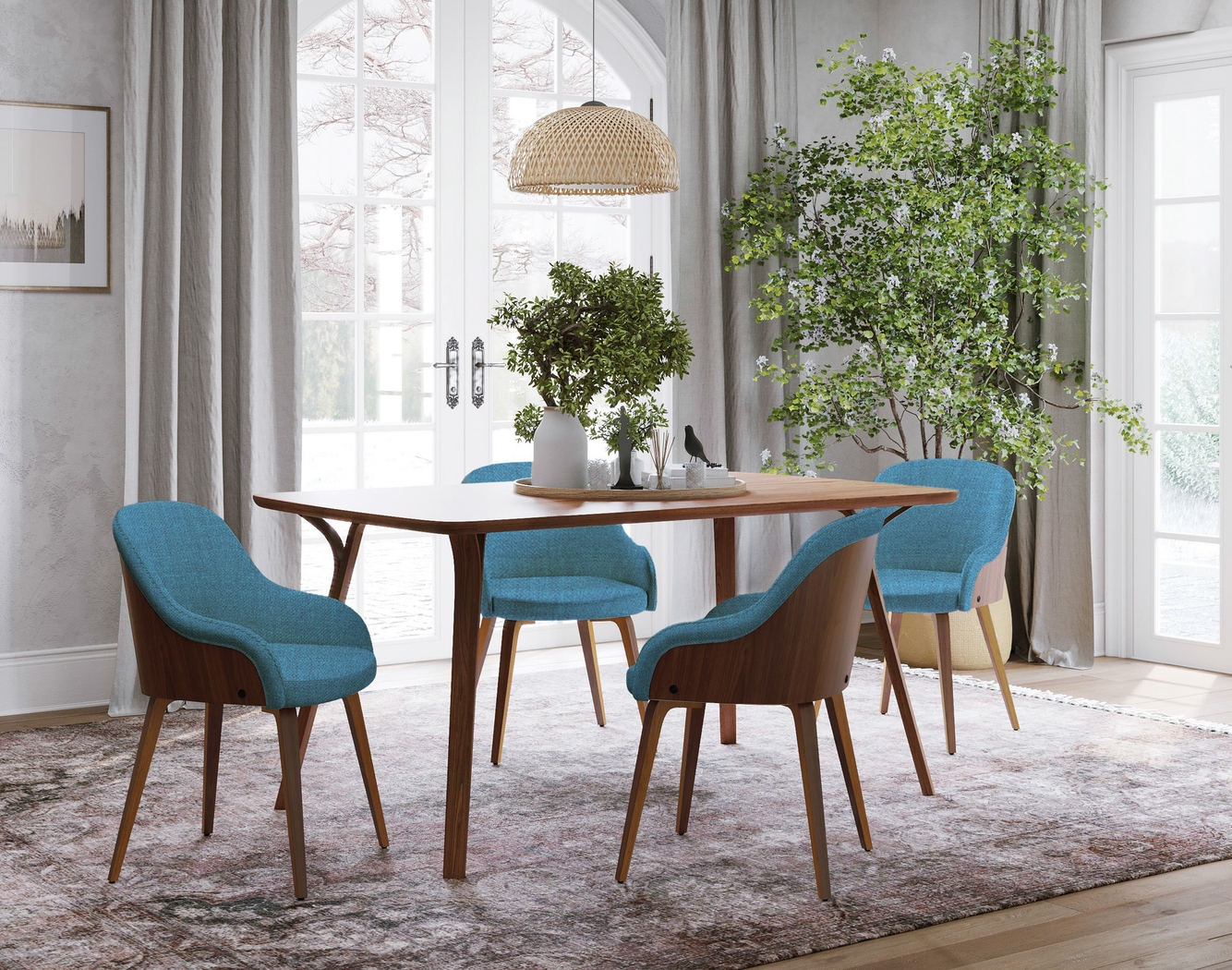 Sappington Teal Side Chair, Set of 2 - Thumbnail - Image 4