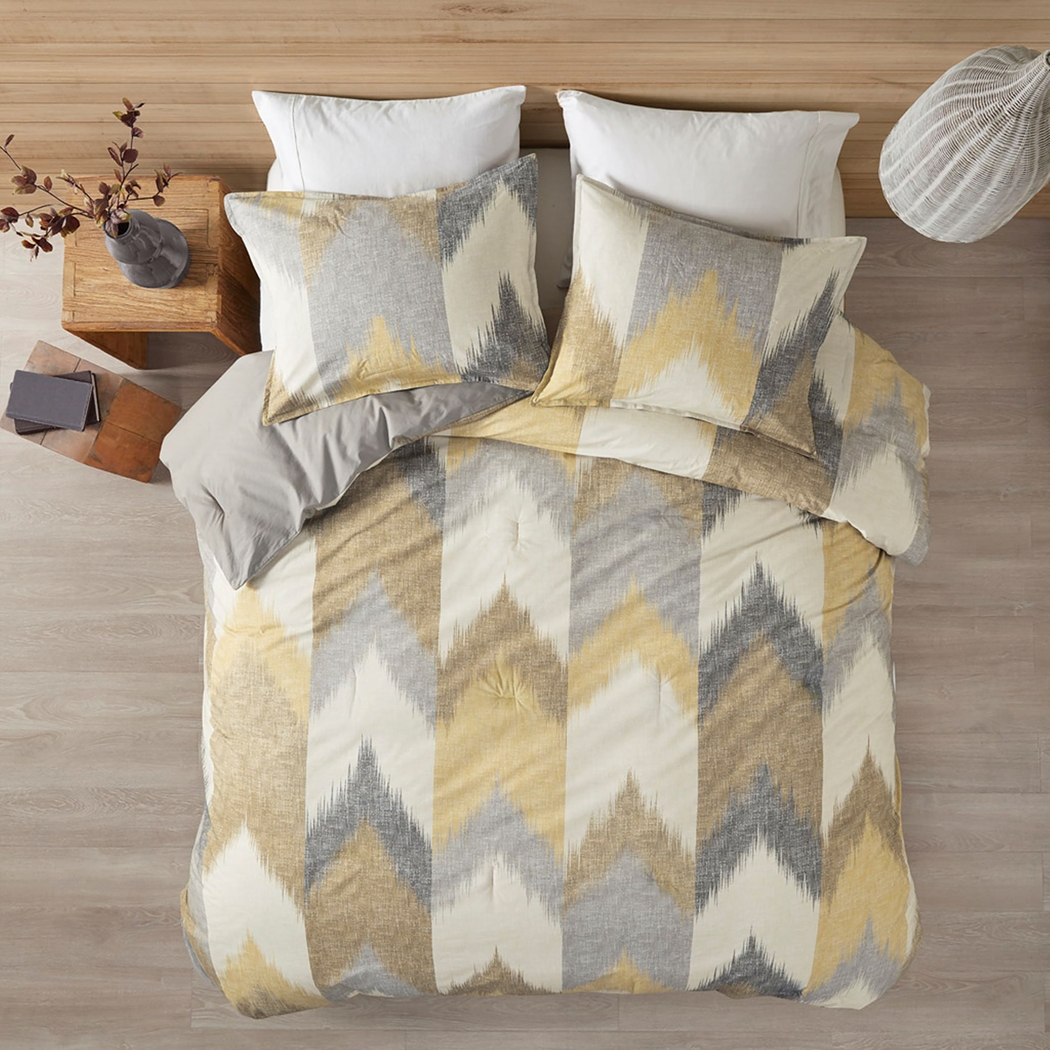 Saraia Yellow 3 pc King/ Cal Comforter Set - Thumbnail - Image 4