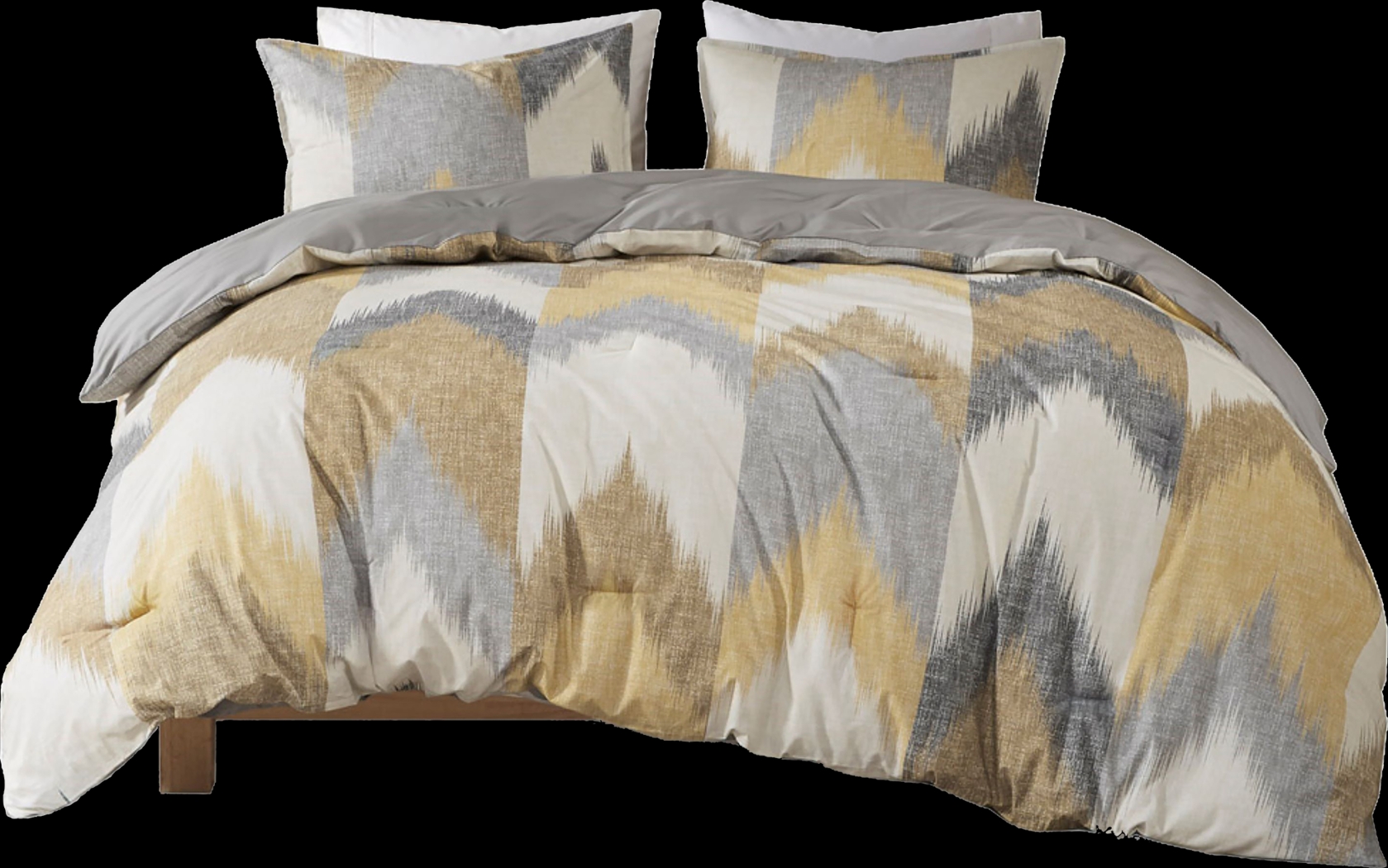 Saraia Yellow 3 pc King/ Cal Comforter Set - Thumbnail - Image 5