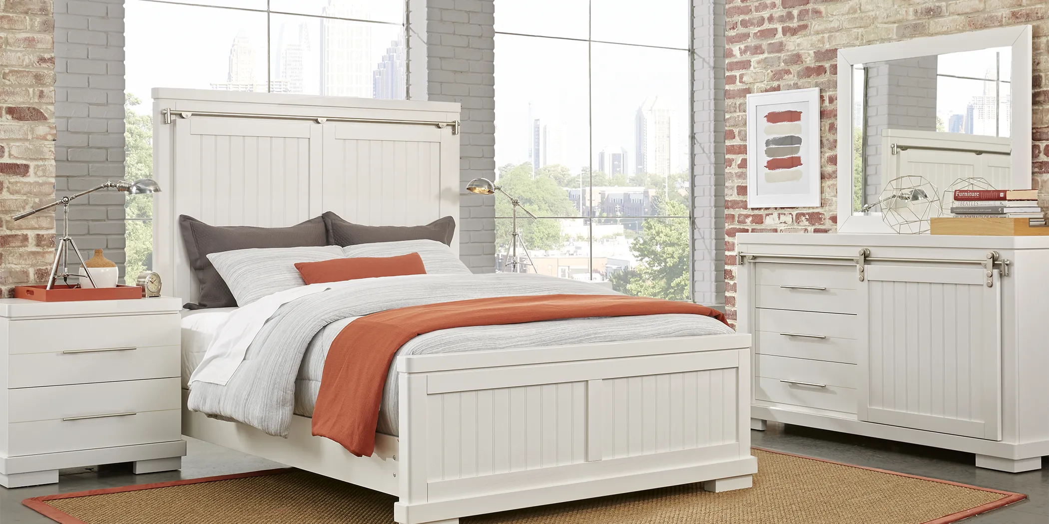 Sarasota Springs White 5 Pc King Panel Bedroom - Thumbnail - Image 1