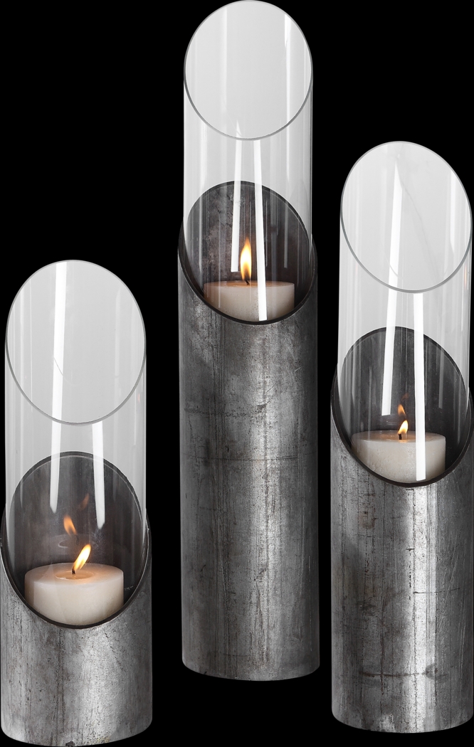 Saraya Silver Candle Holder, Set of 3 - Thumbnail - Image 1