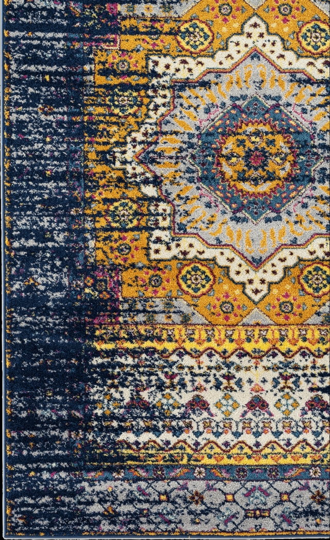 Sarcel Navy/Orange 5'3 x 7'6 Rug - Thumbnail - Image 4