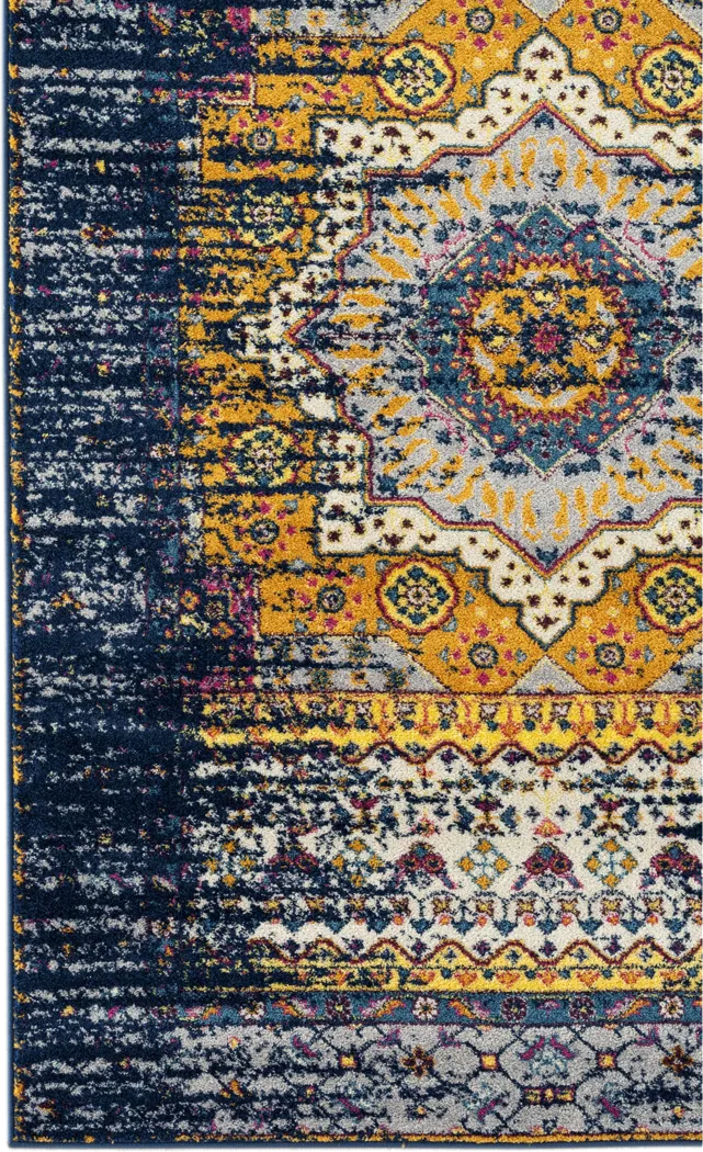 Sarcel Navy/Orange 7'6 x 9'6 Rug - Thumbnail - Image 4