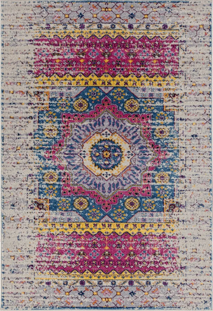 Sarcel Pink/Ivory 7'6 x 9'6 Rug - Thumbnail - Image 1