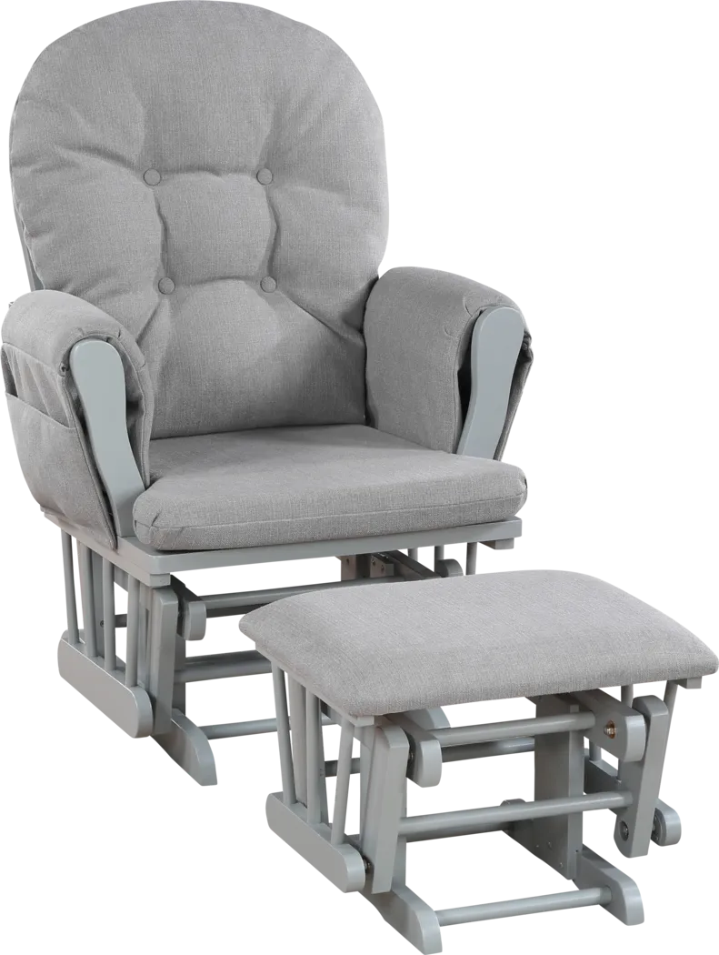 Sardonyx Dark Gray/Oyster Glider & Ottoman - Thumbnail - Image 1