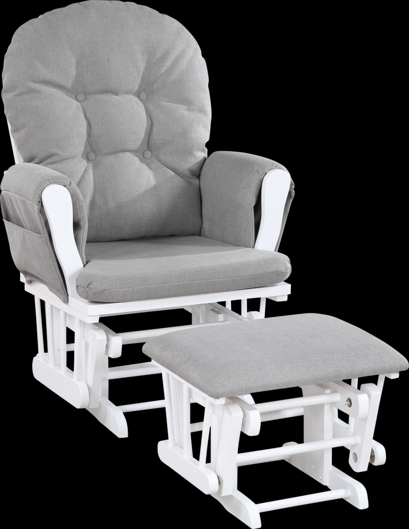 Nursery Sardonyx Oyster/Gray Glider & Ottoman - Thumbnail - Image 1