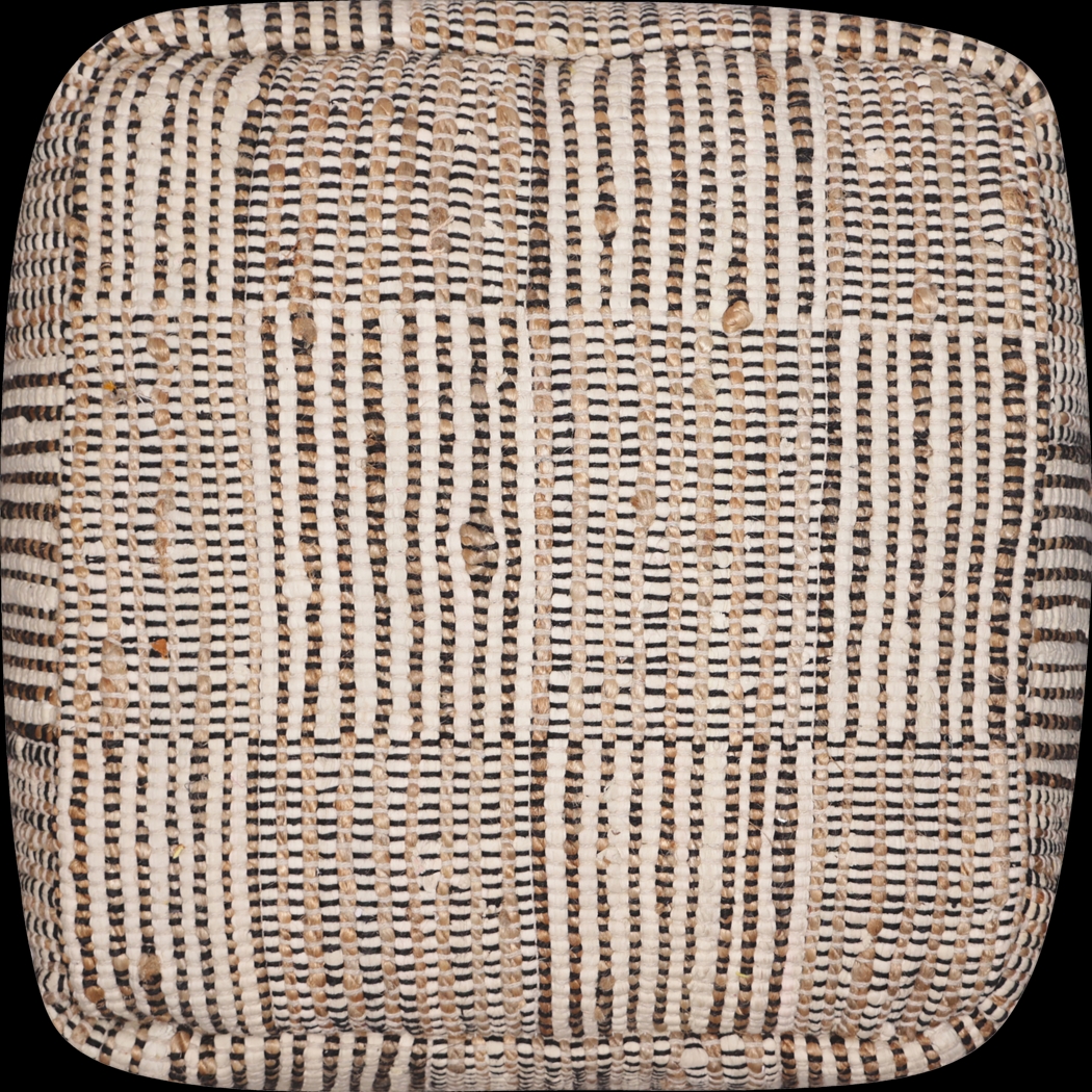 Sarette Natural/Cream Pouf - Thumbnail - Image 1