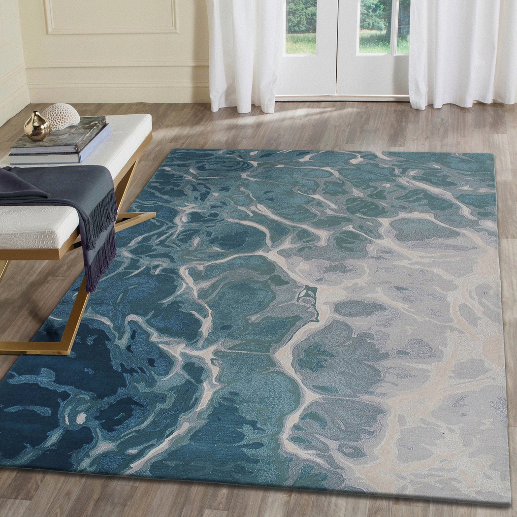 Sarhana Blue 7'6 x 9'6 Rug - Thumbnail - Image 2