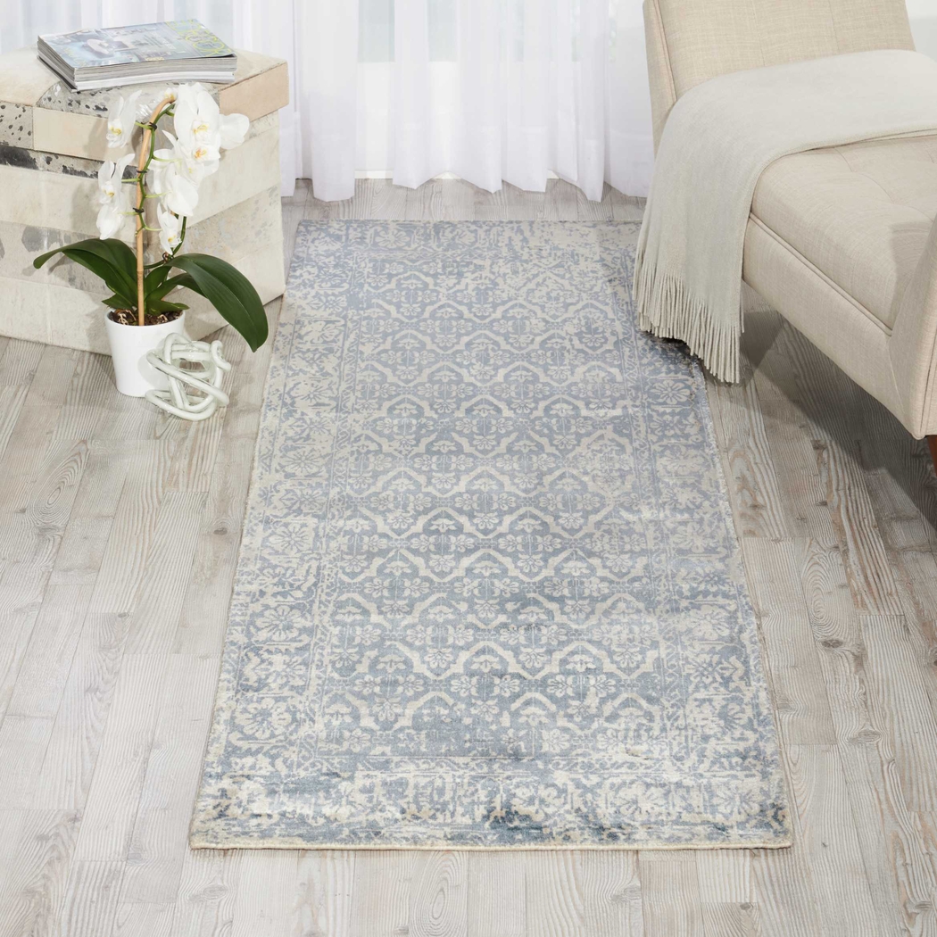 Sarin Blue 2'3 x 8' Runner Rug - Thumbnail - Image 4