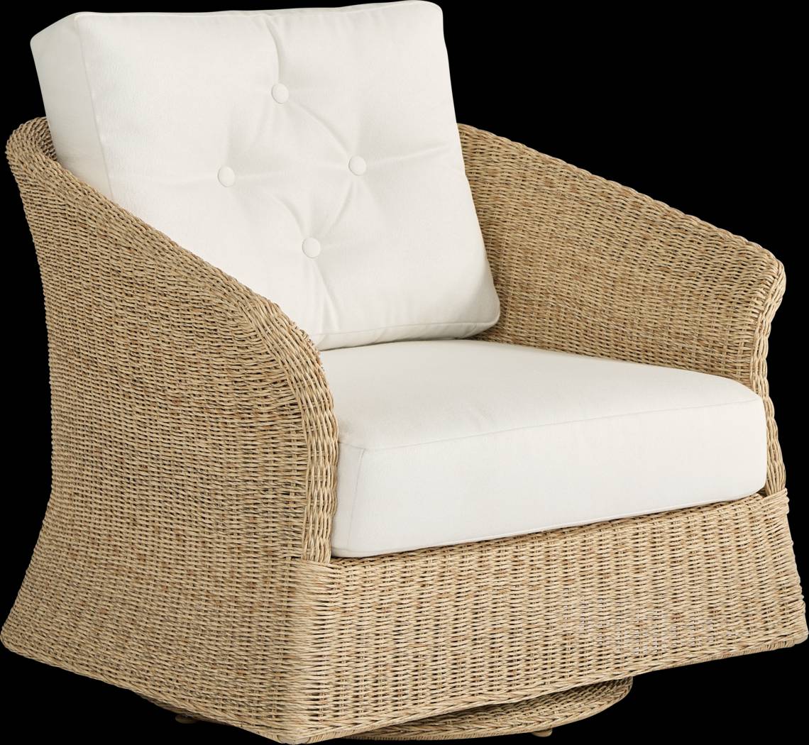 Sarina Bay Natural Outdoor Swivel Club Chair - Thumbnail - Image 1