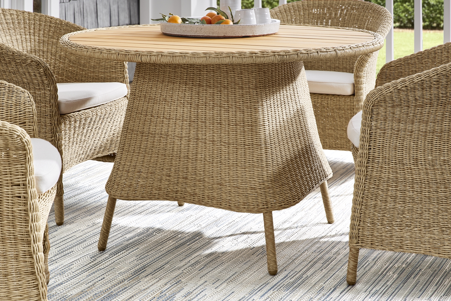 Sarina Bay Natural Round Outdoor Dining Table - Thumbnail - Image 4