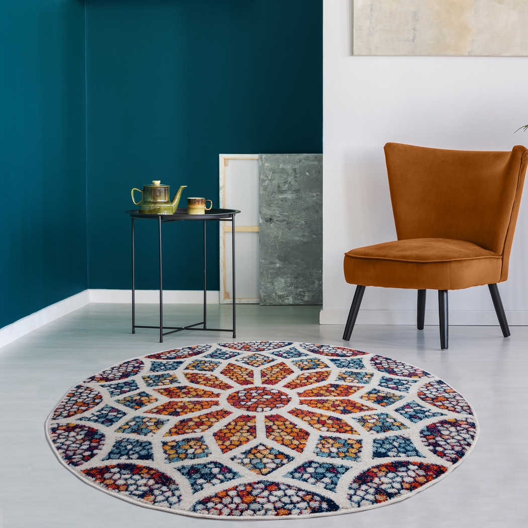 Sarkis Multi 4'4 Round Rug - Thumbnail - Image 2