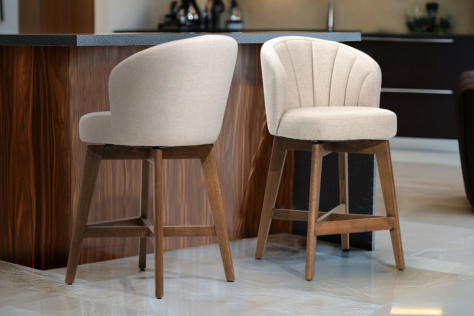 Saroj Cream Counter Stool - Thumbnail - Image 2