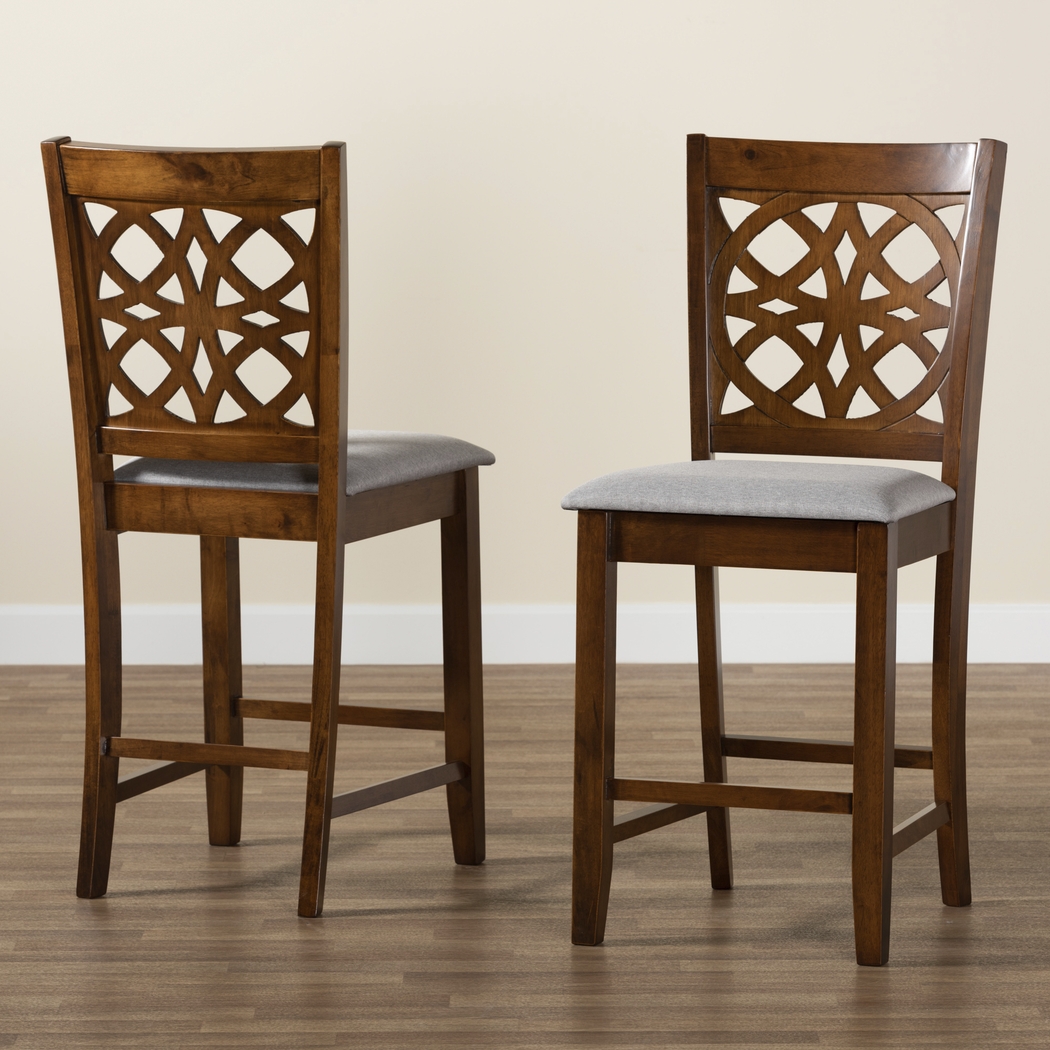 Sarria Walnut Brown Counter Stool, Set of 2 - Thumbnail - Image 3