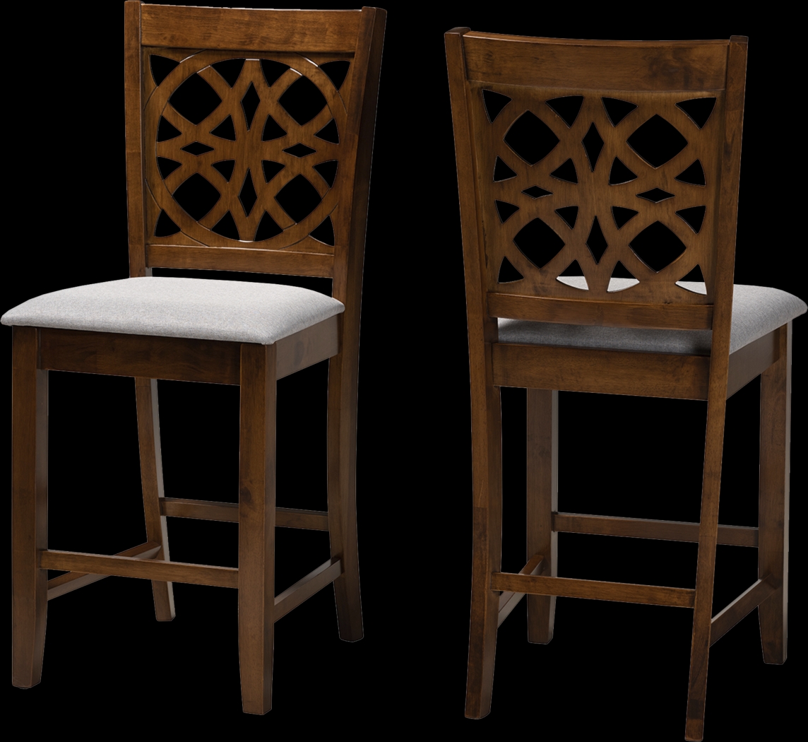 Sarria Walnut Brown Counter Stool, Set of 2 - Thumbnail - Image 1