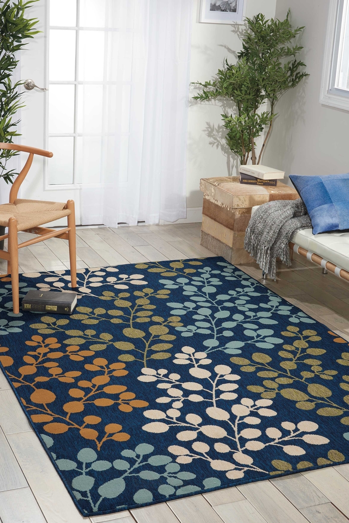 Sarvin Navy 5' x 8' Indoor/Outdoor Rug - Thumbnail - Image 5