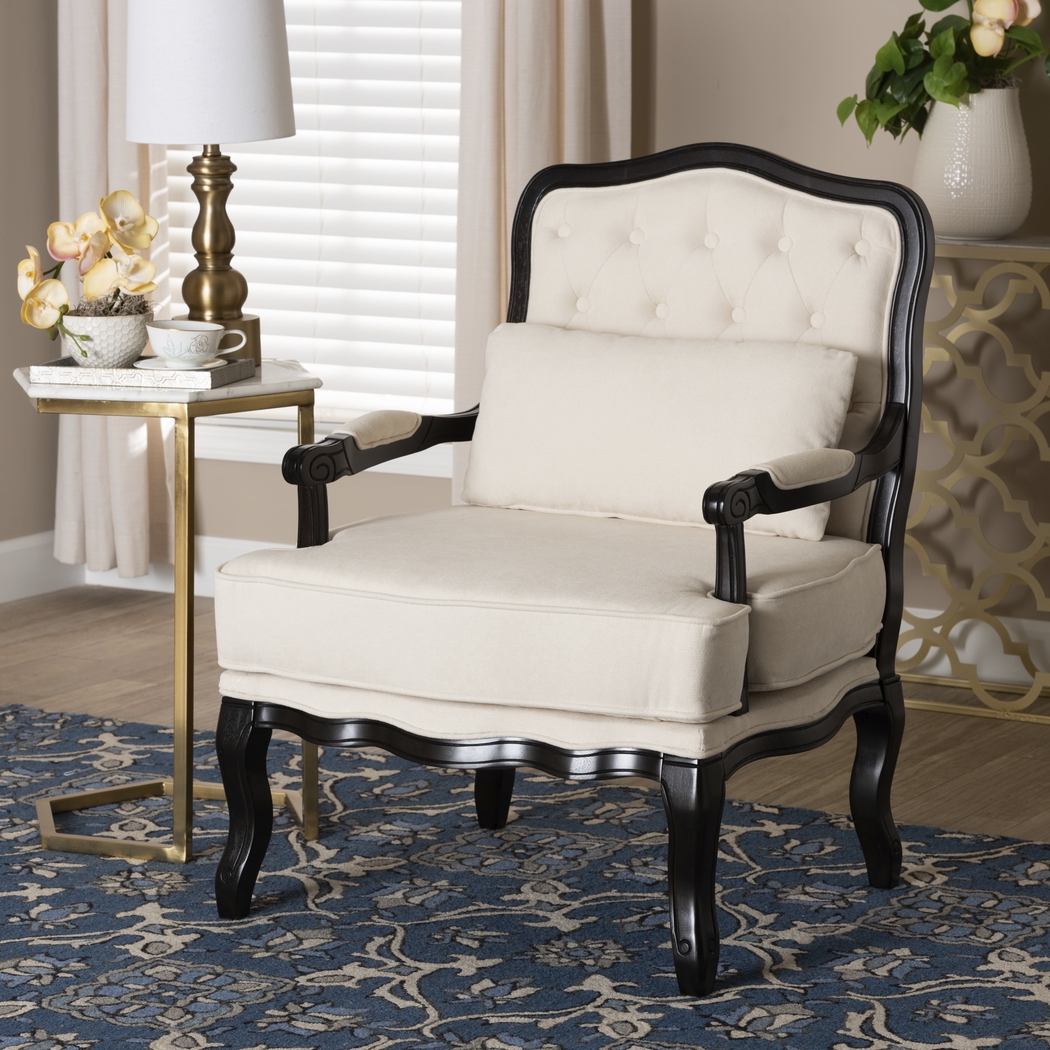 Sassaquin Cream Accent Chair - Thumbnail - Image 2
