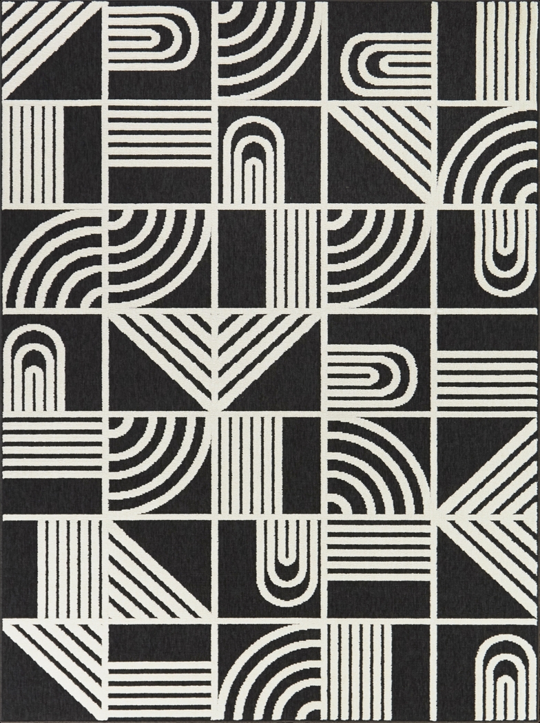 Sassuolo Black 7'10 x 10' Indoor/Outdoor Rug - Thumbnail - Image 1