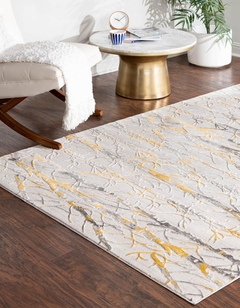 Sasuka Yellow 6'1 x 9' Rug - Thumbnail - Image 3