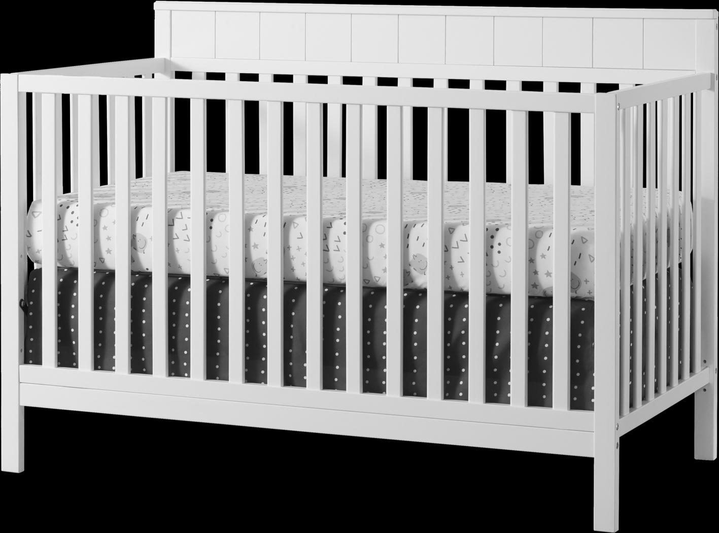 Satine White Convertible Crib - Thumbnail - Image 1